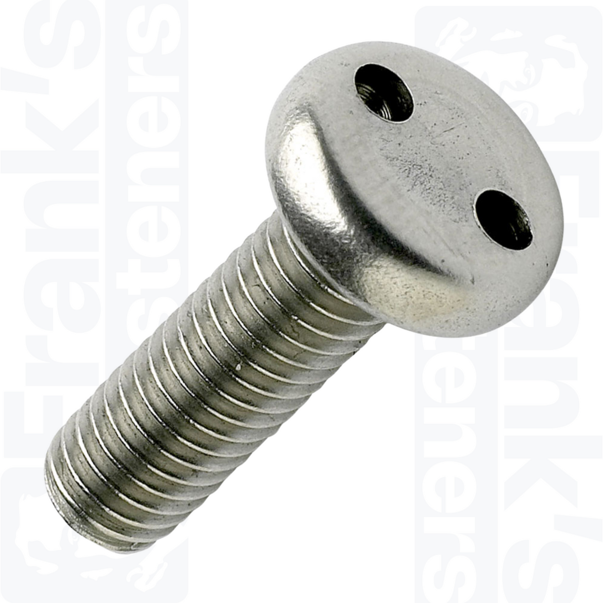 M3 x 10mm Pan Head 2-Hole Machine Screw - Stainless Steel (A2) (Box of 100)