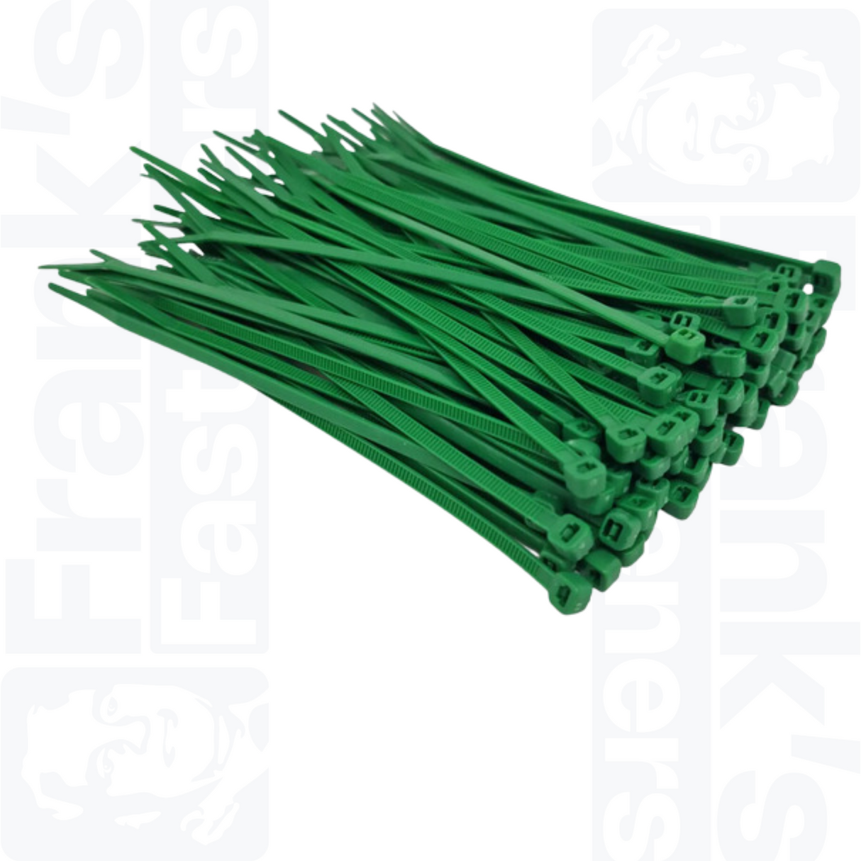 100mm x 2.5mm Green Cable Ties (Pack of 100)