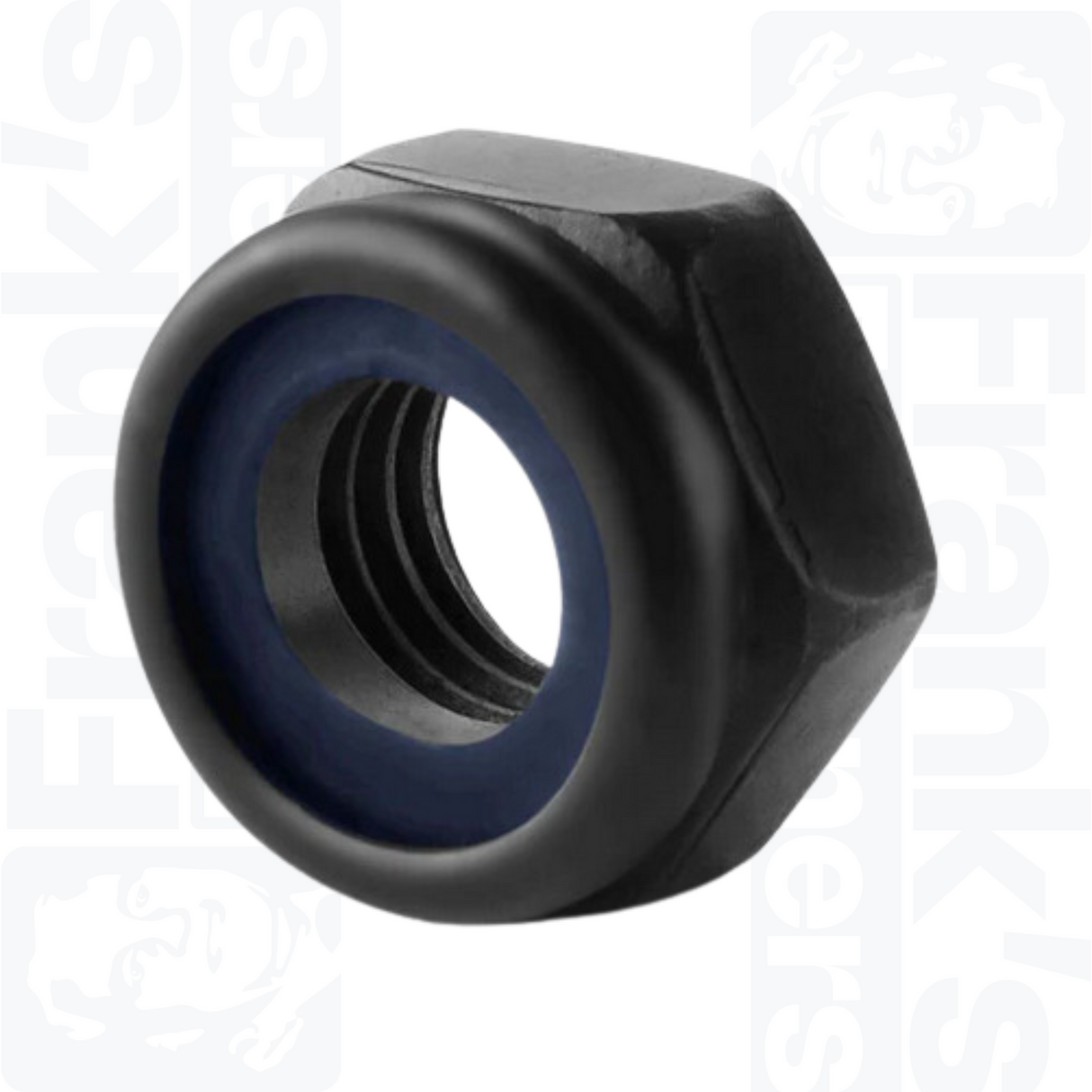 M10 Hexagon Nylon Locking Nuts (DIN 985) - Black Stainless Steel (A2)