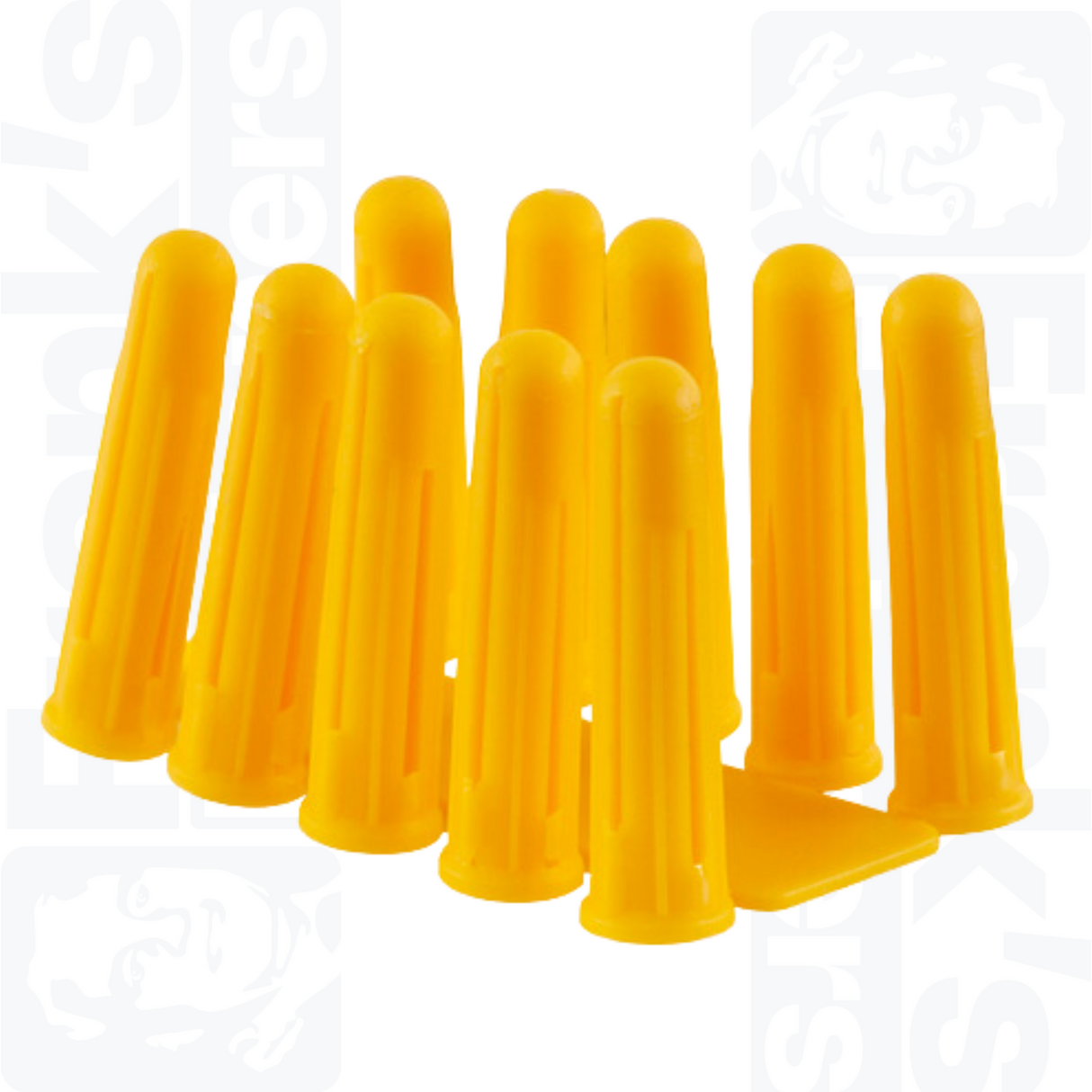 Yellow Plastic Masonry Wall Plugs (Box of 100)