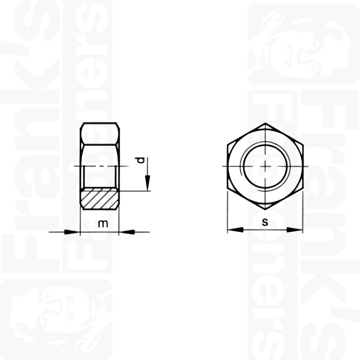 M12 Hexagon Nuts (DIN 934) - Stainless Steel (A2)