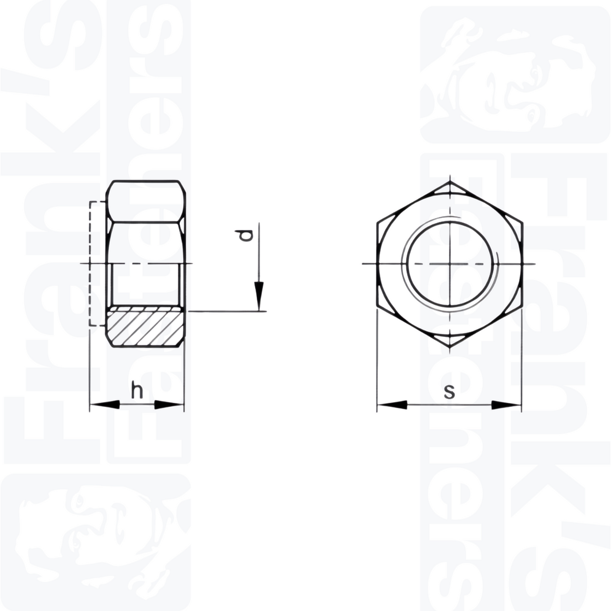 M4 Hexagon Nylon Locking Nuts (DIN 985) - Black Stainless Steel (A2)