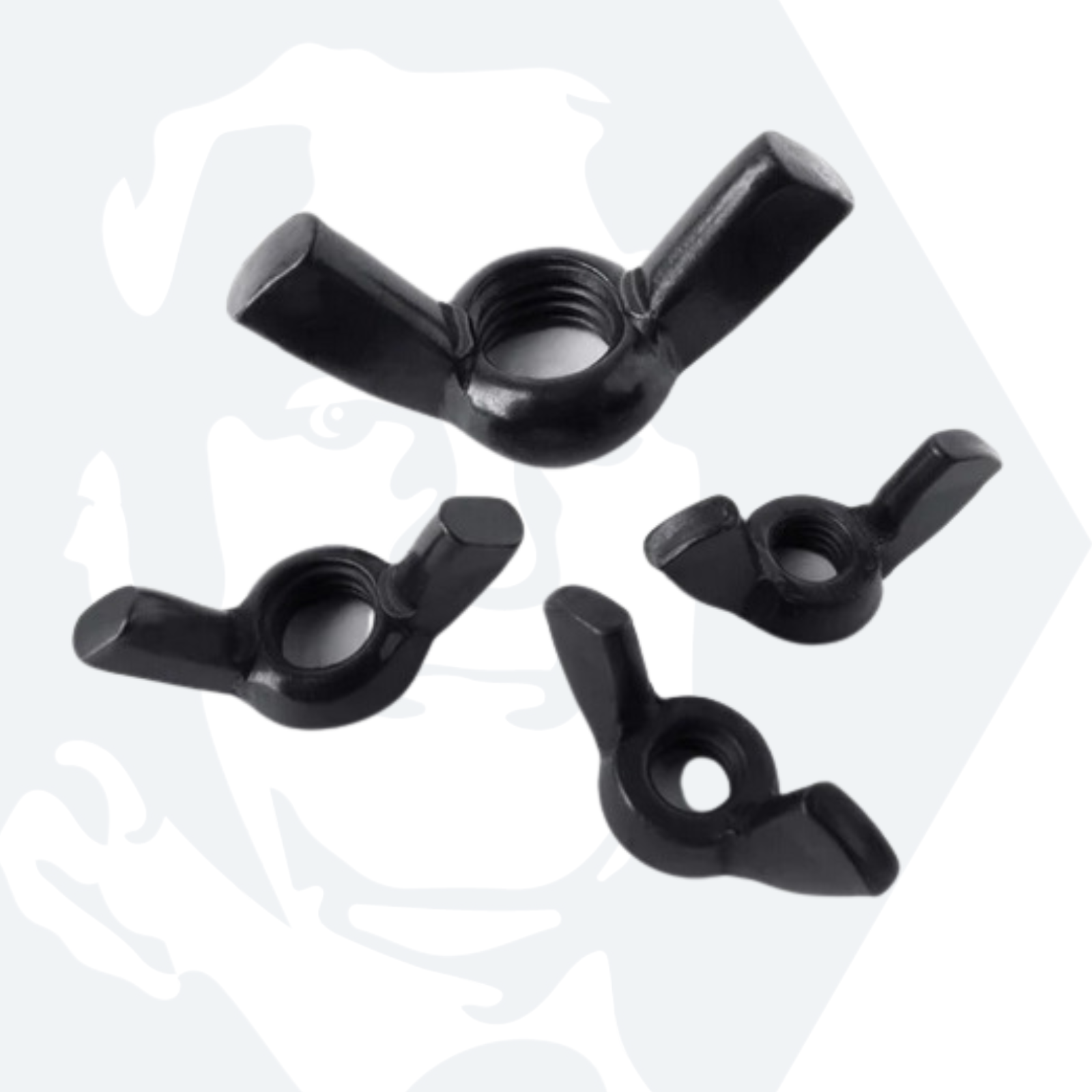M3 Wing Nut (DIN 315) - Black Stainless Steel (A2)