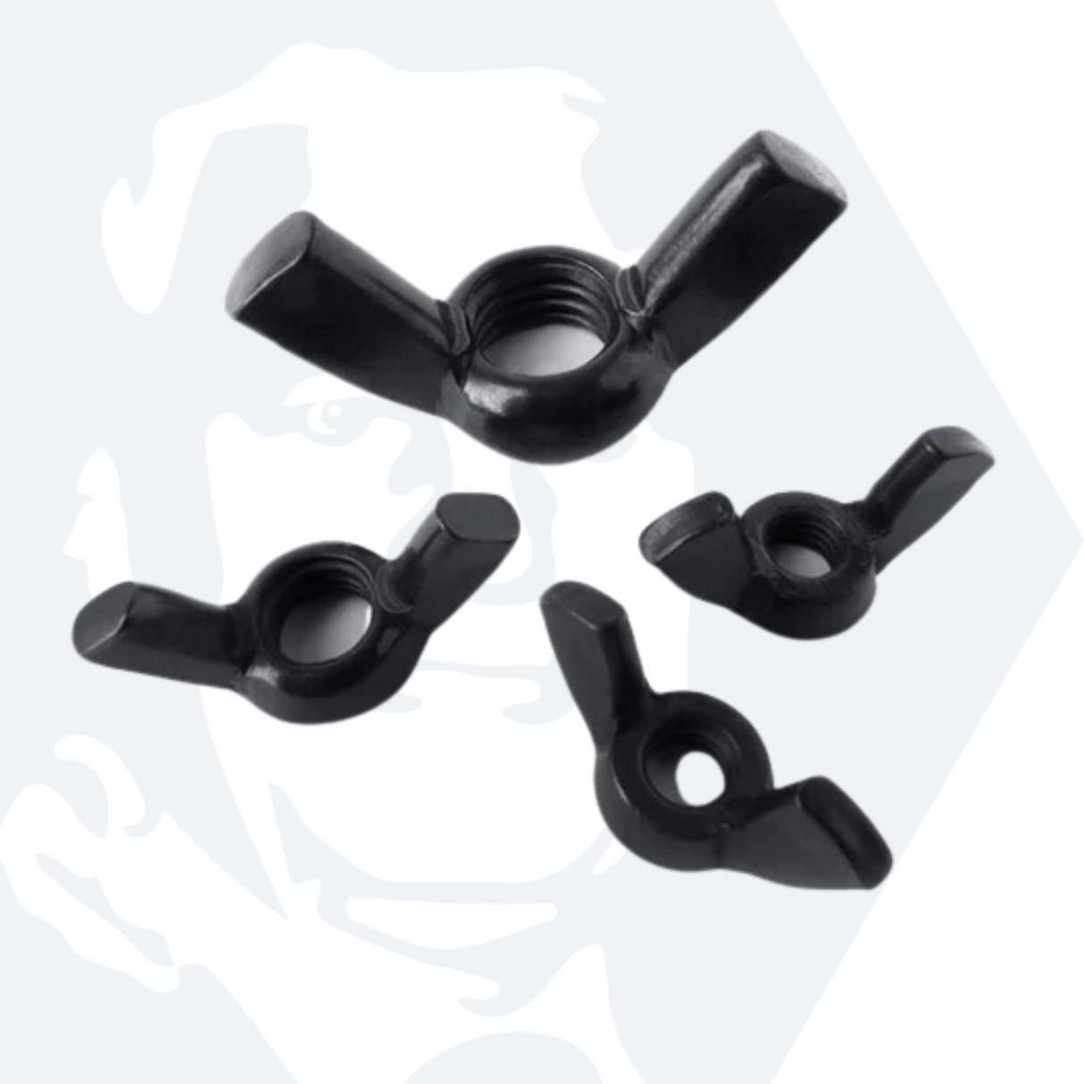 M4 Wing Nut (DIN 315) - Black Stainless Steel (A2)