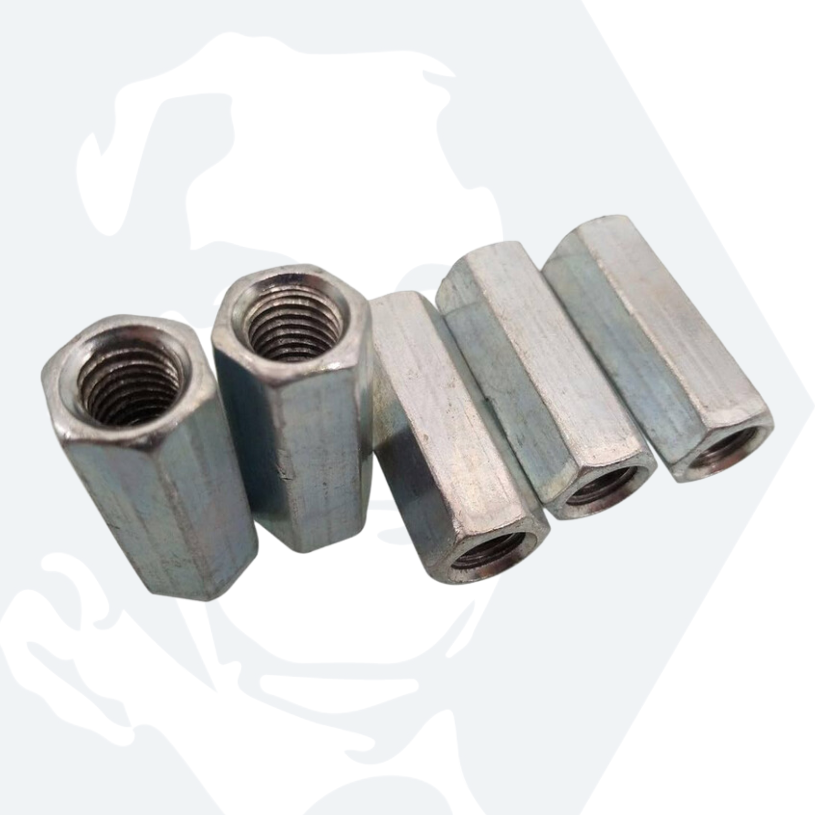 M6 Hexagon Connector Nuts - Zinc Plated Steel