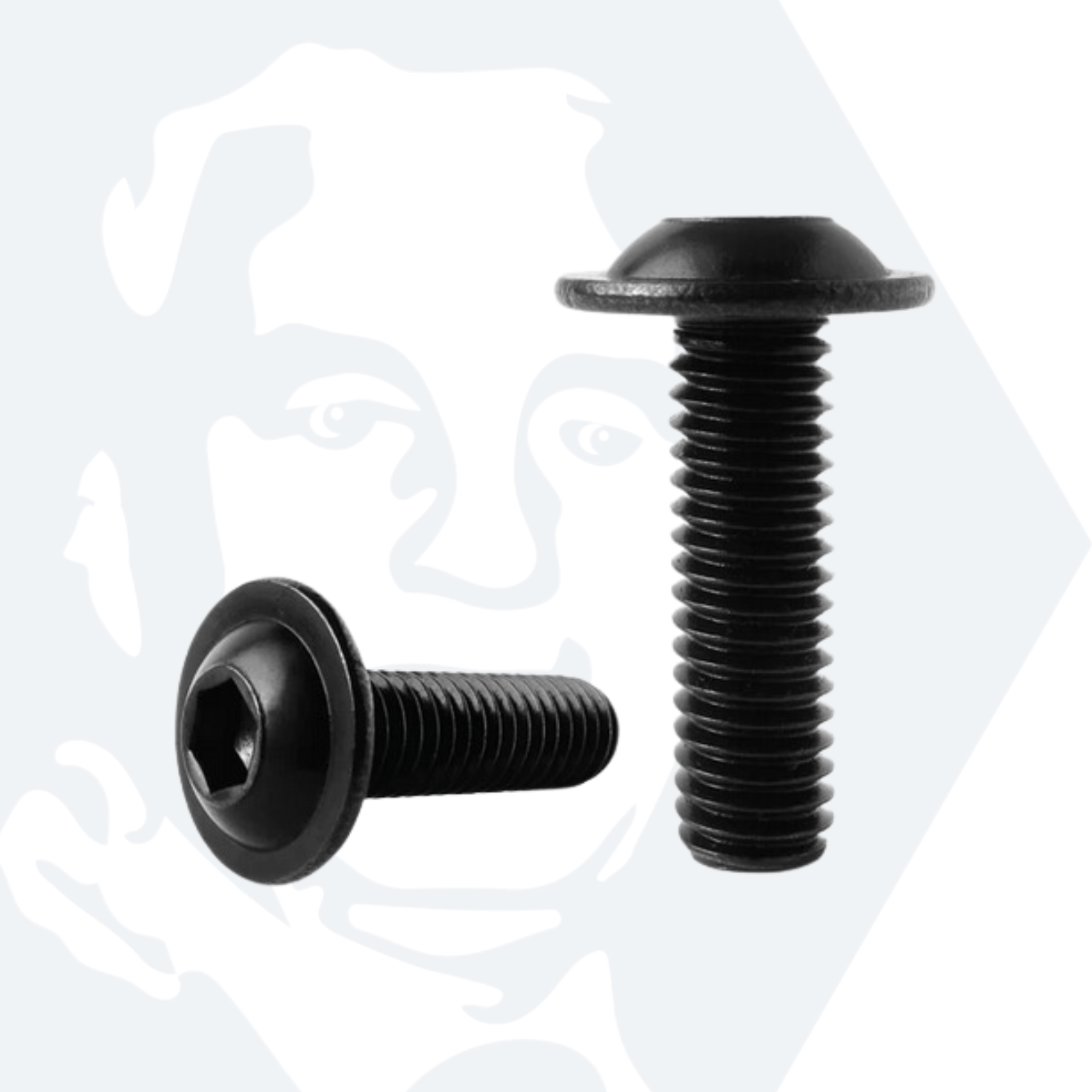 M8 Flange Socket Button Screws (ISO 7380-2) - Black Stainless Steel (A2)