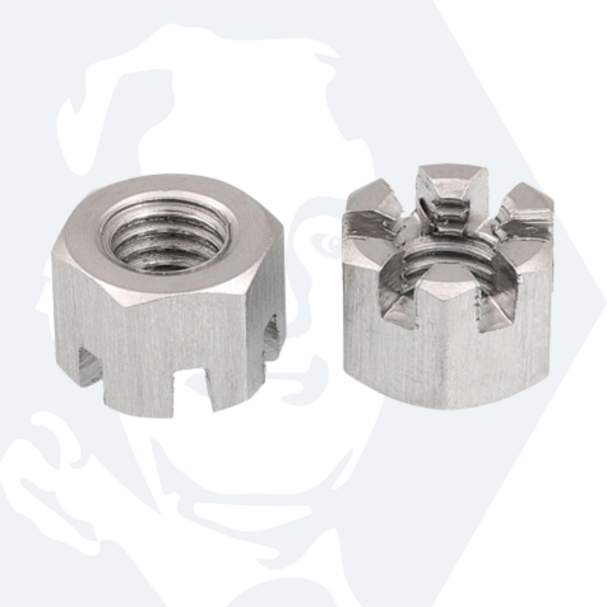 M5 Hexagon Slotted Castle Nut (DIN 935) - Stainless Steel (A2)