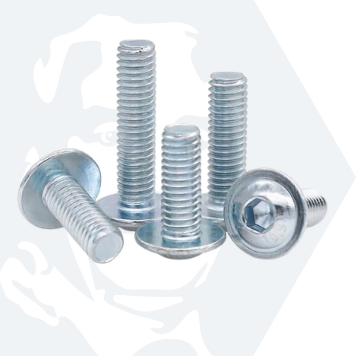 M8 Flange Socket Button Screws (ISO 7380-2) - Zinc Plated High Tensile Steel (10.9)