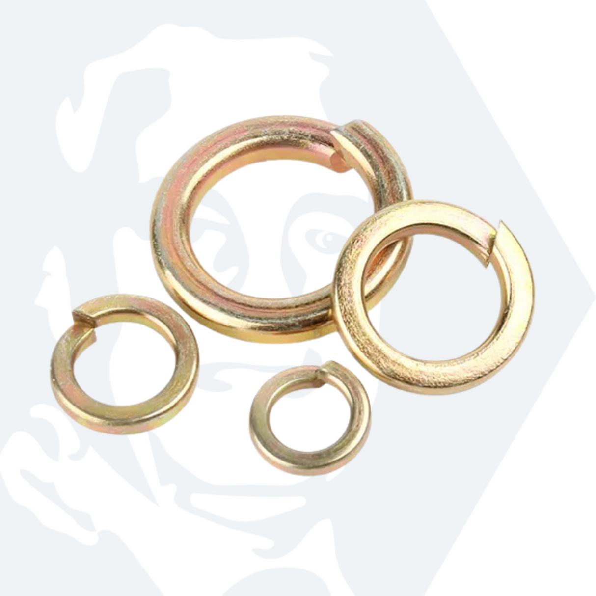 M10 Spring Washers (DIN 127B) - Zinc Plated Yellow Passivated