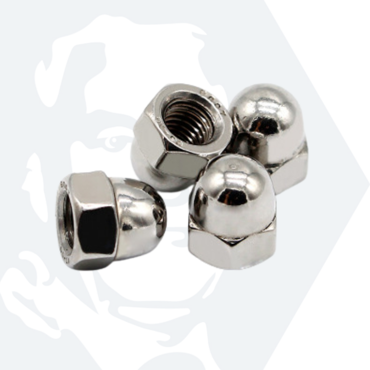 M3 Hexagon Domed Cap Nut (DIN 1587) - Stainless Steel (A2)