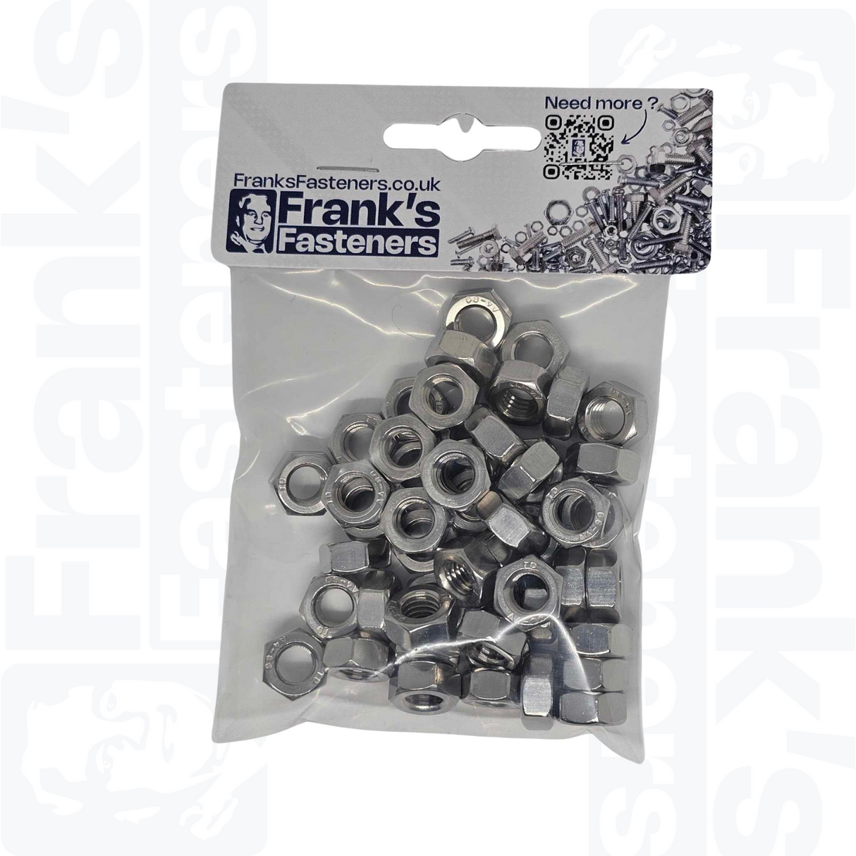 M8 Hexagon Nuts (DIN 934) - Stainless Steel (A4) (Pack of 50)