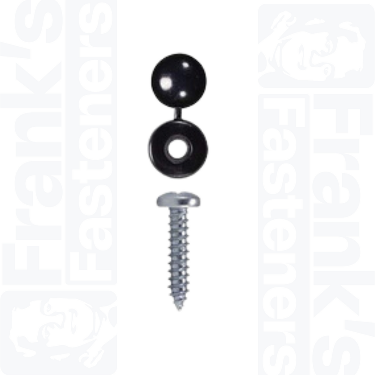 Black Number Plate Screw & Cap