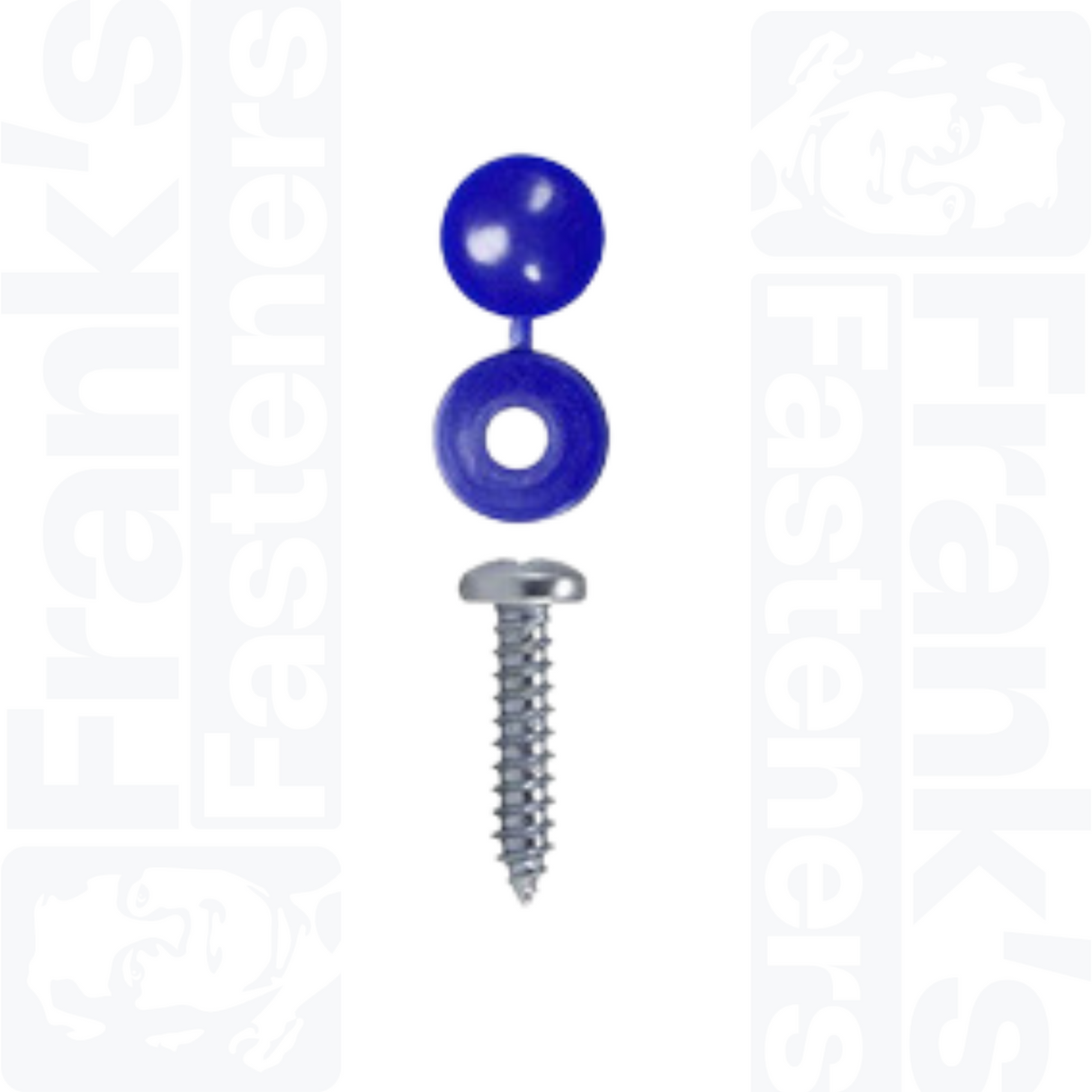 Blue Number Plate Screw & Cap