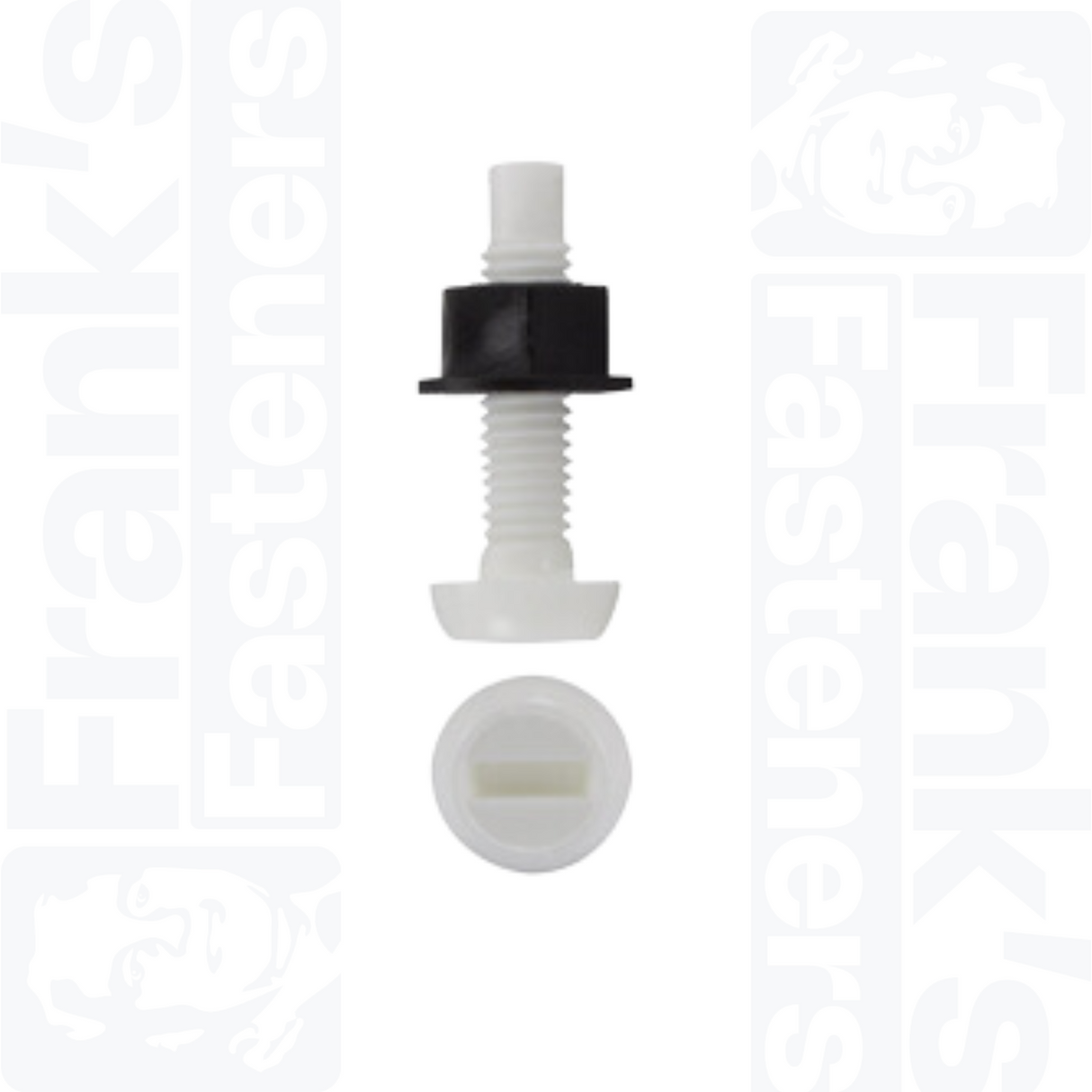 White Number Plate Screw & Nut