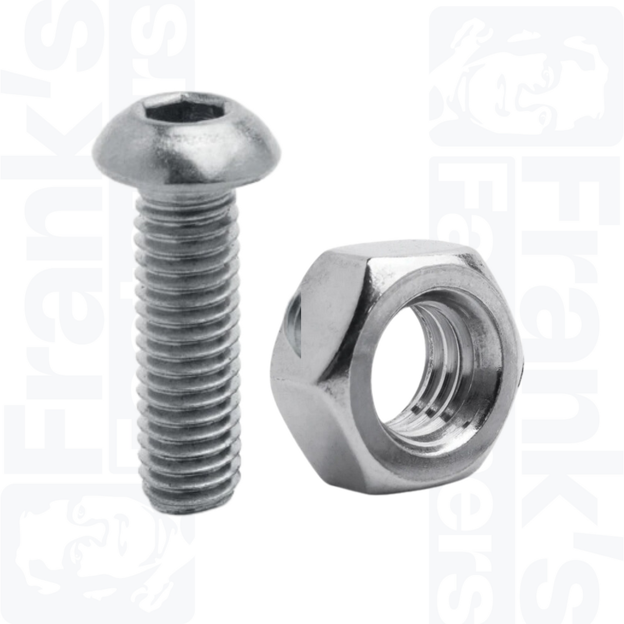 M6 x 50mm Socket Button/Nut A2 Stainless (10 Pack)