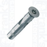 M8 x 55mm Countersunk 6-Lobe Pin Sleeve Anchor - Stainless Steel (A2) (Pack of 50)