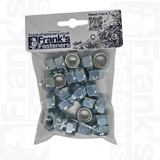 M10 Hexagon Nylon Locking Nuts (DIN 985) - Zinc Plated Steel (Pack of 25)