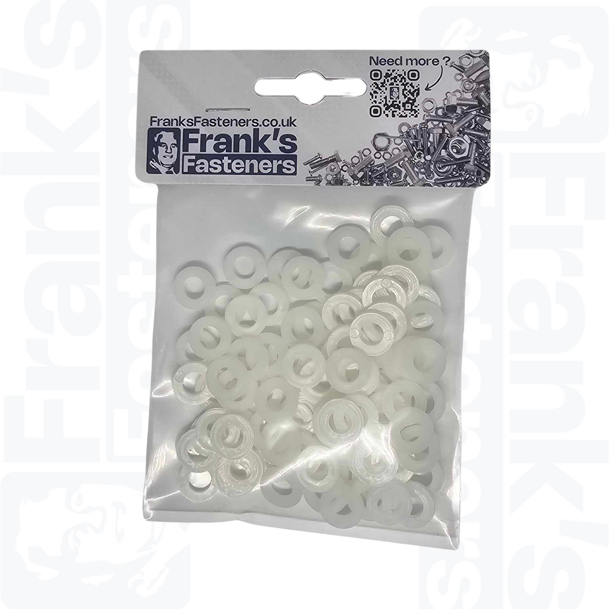 M6 Form A Flat Washers (DIN 125) - Plastic (Nylon 6.6) (Pack of 100)