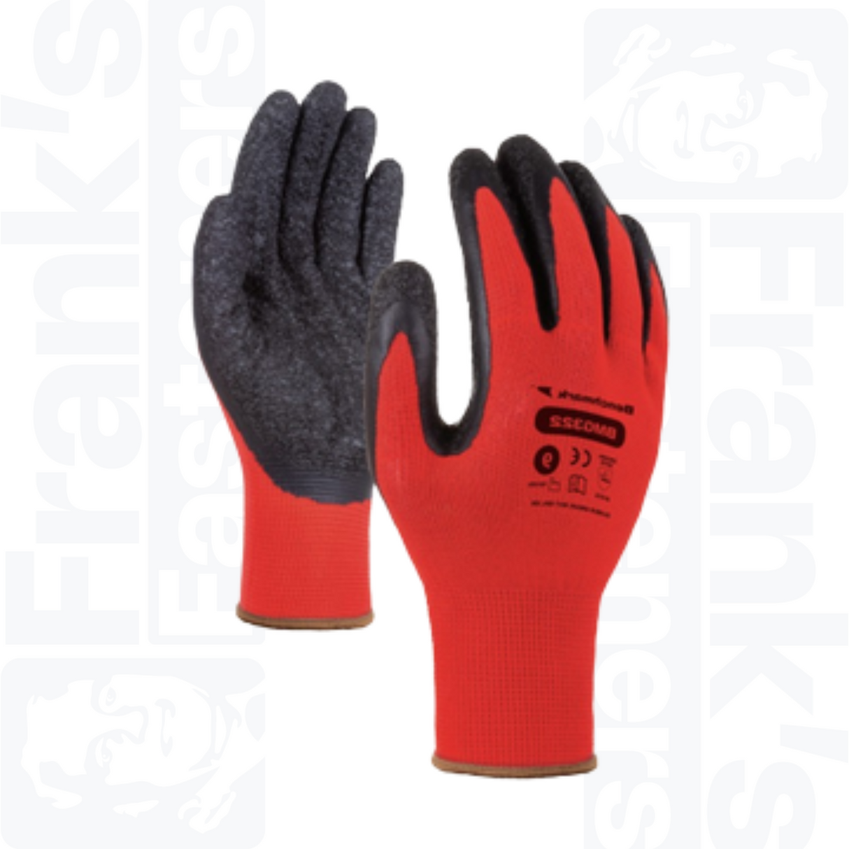 Size 9/Large Benchmark BMG322 Latex-Palm Tactile Lint-Free Gloves