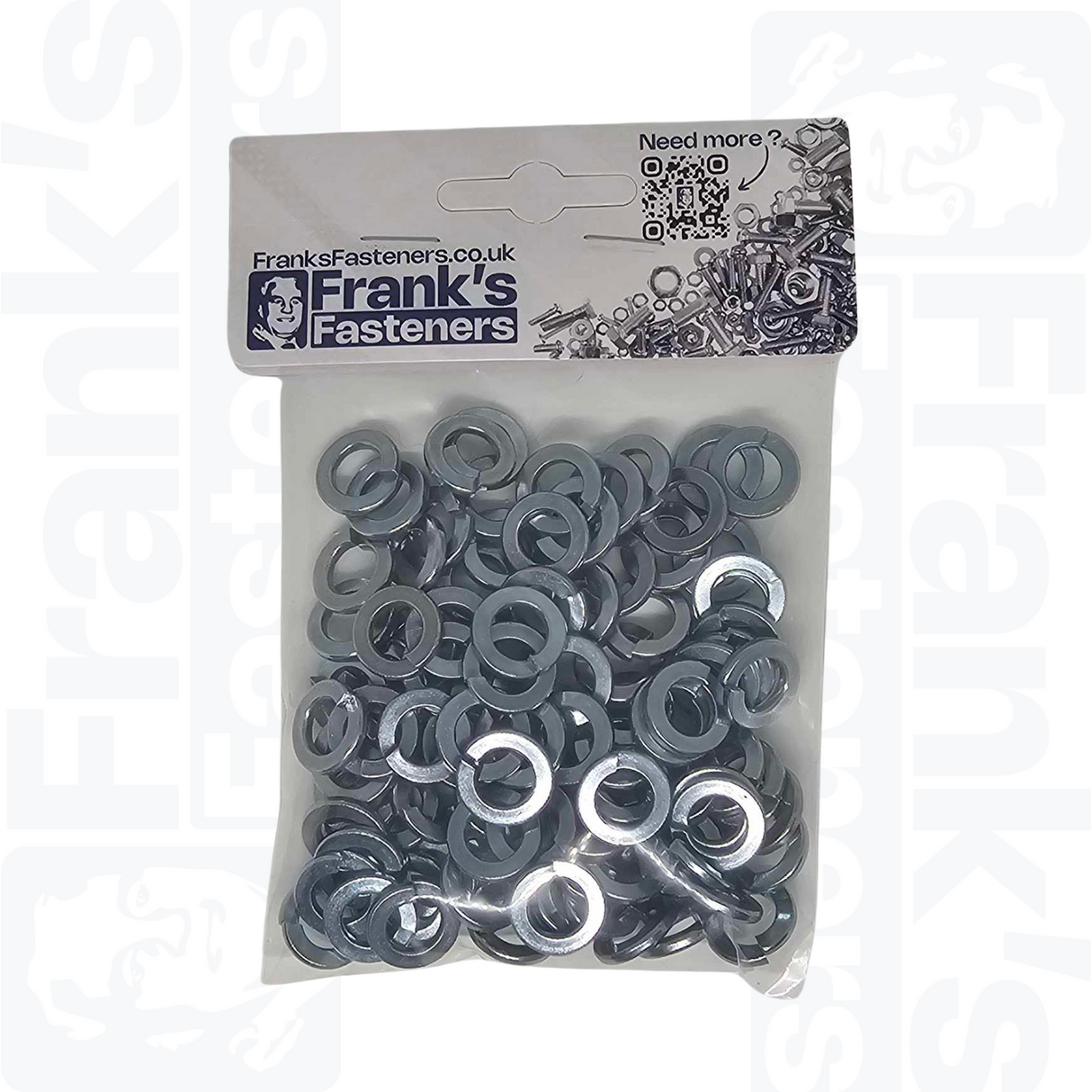 M10 Spring Washers (DIN 127B) - Zinc Plated Steel (8.8) (Pack of 100)