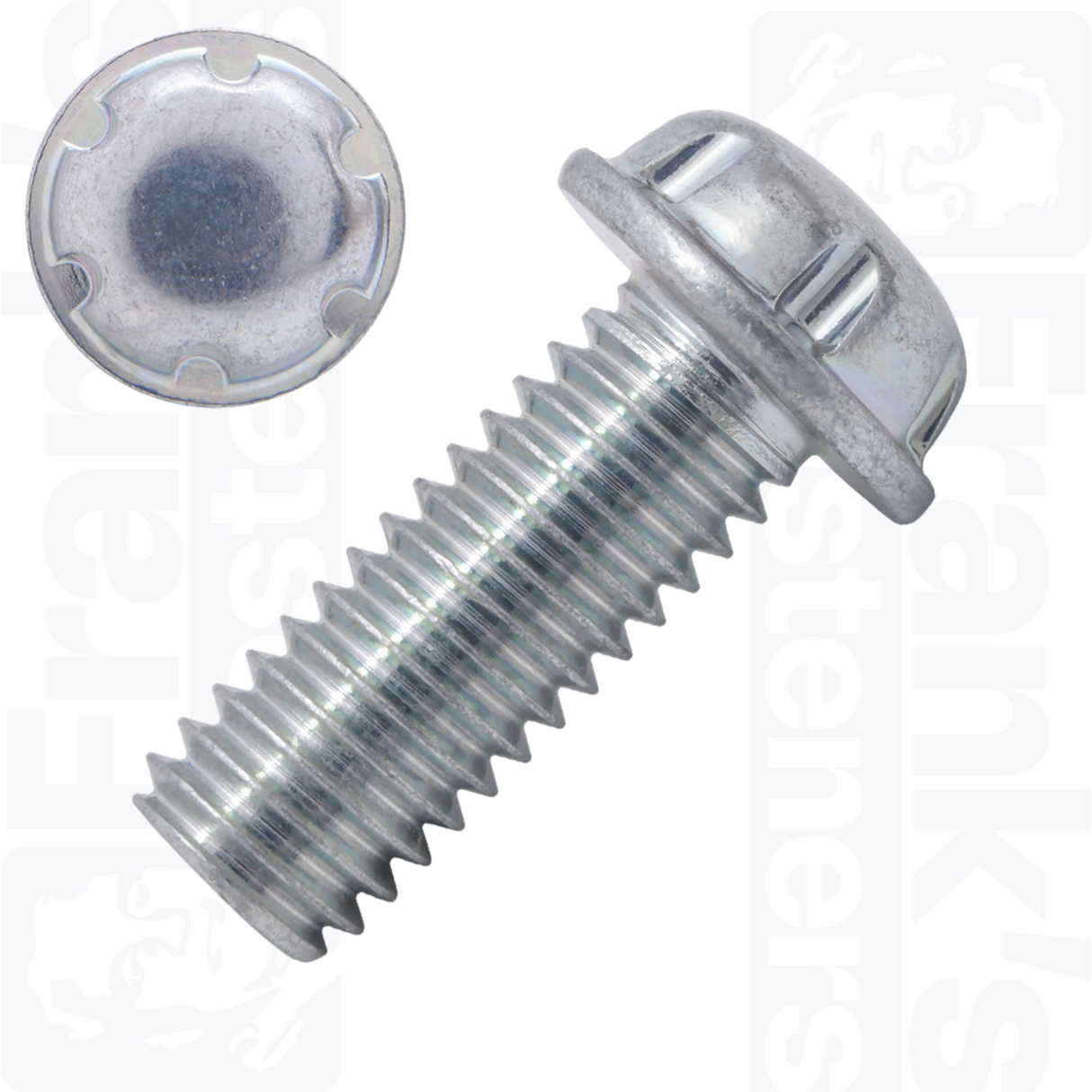 M4 x 25mm Flange Head System Zero® Machine Screw - Zinc Plated Steel (Box of 100)