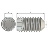 M2 Cup Point Set / Grub Screws (DIN 916) - Stainless Steel (A2)