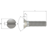 M2 Slotted Countersunk Screws (DIN 963) - Stainless Steel (A2)